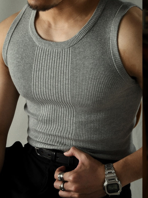 Débardeur Tricoté Homme Classique Polyvalent Casual Layering