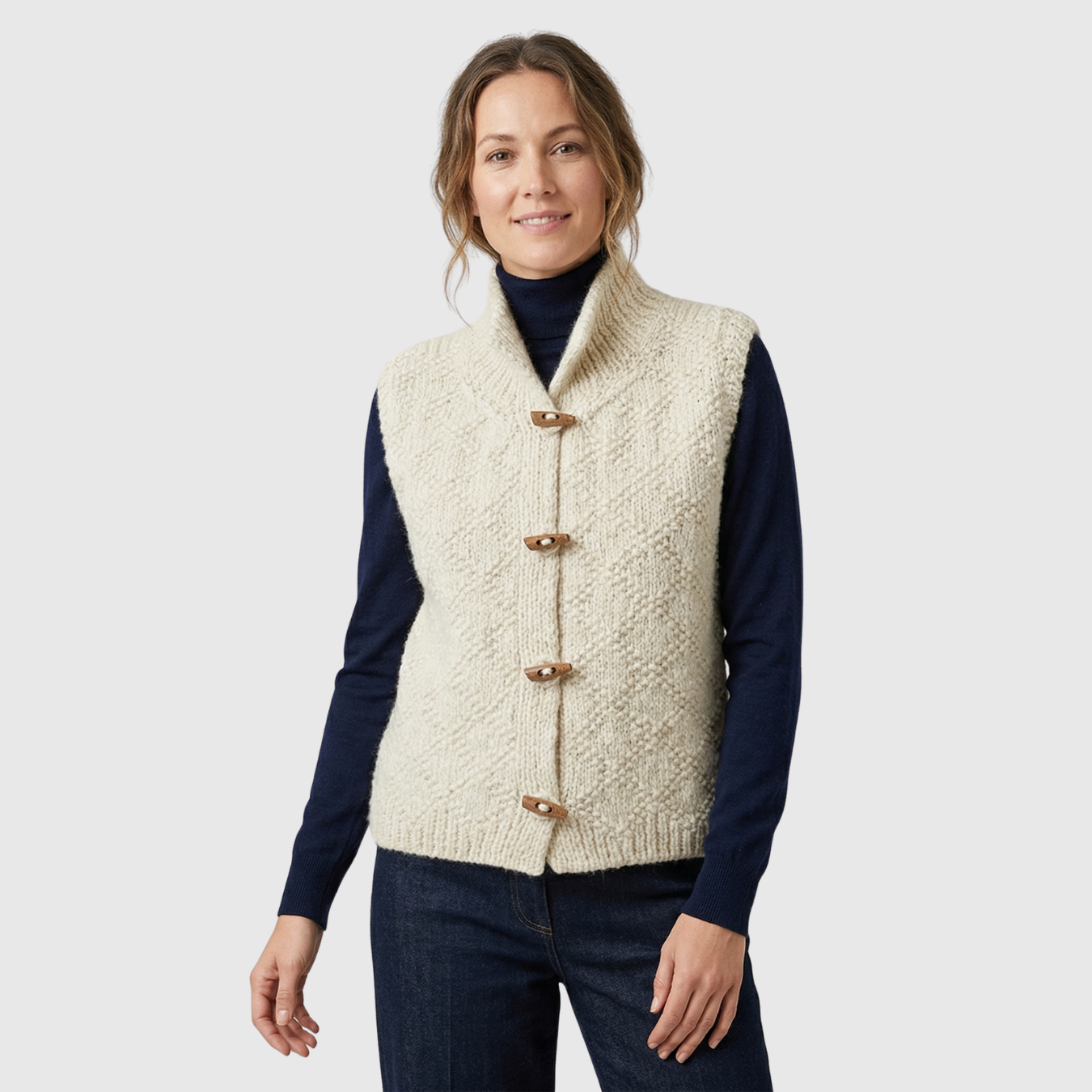 Gilet femme sans manches ajusté coupe structurée à superposer