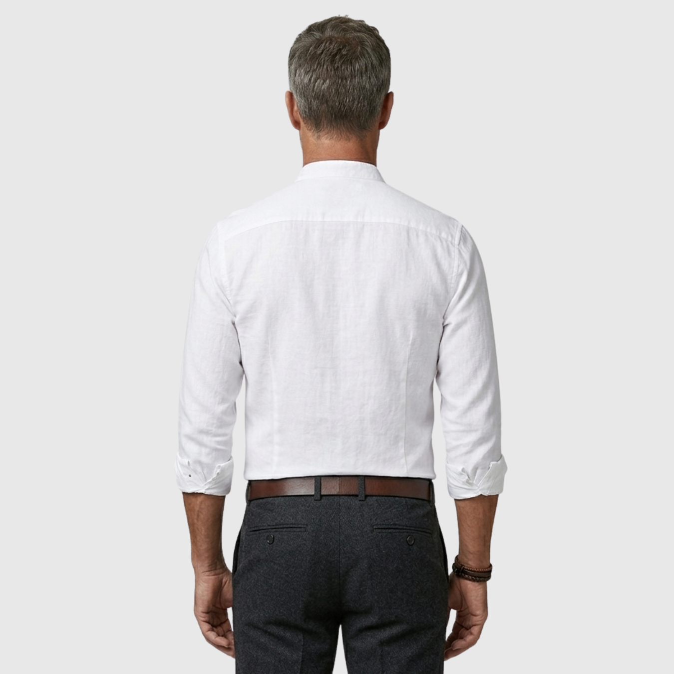 Chemise homme manches longues chaude col boutonné coupe classique hiver
