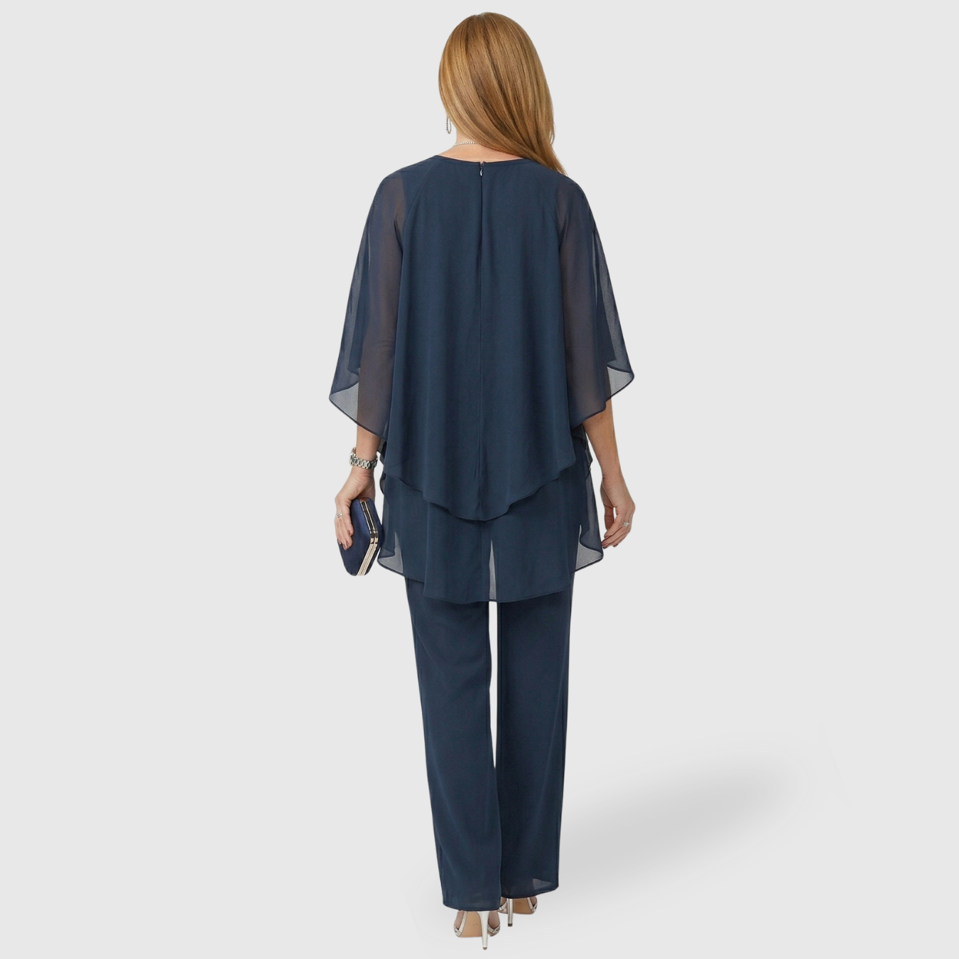 Ensemble pantalon femme habillé mousseline coupe fluide élégant