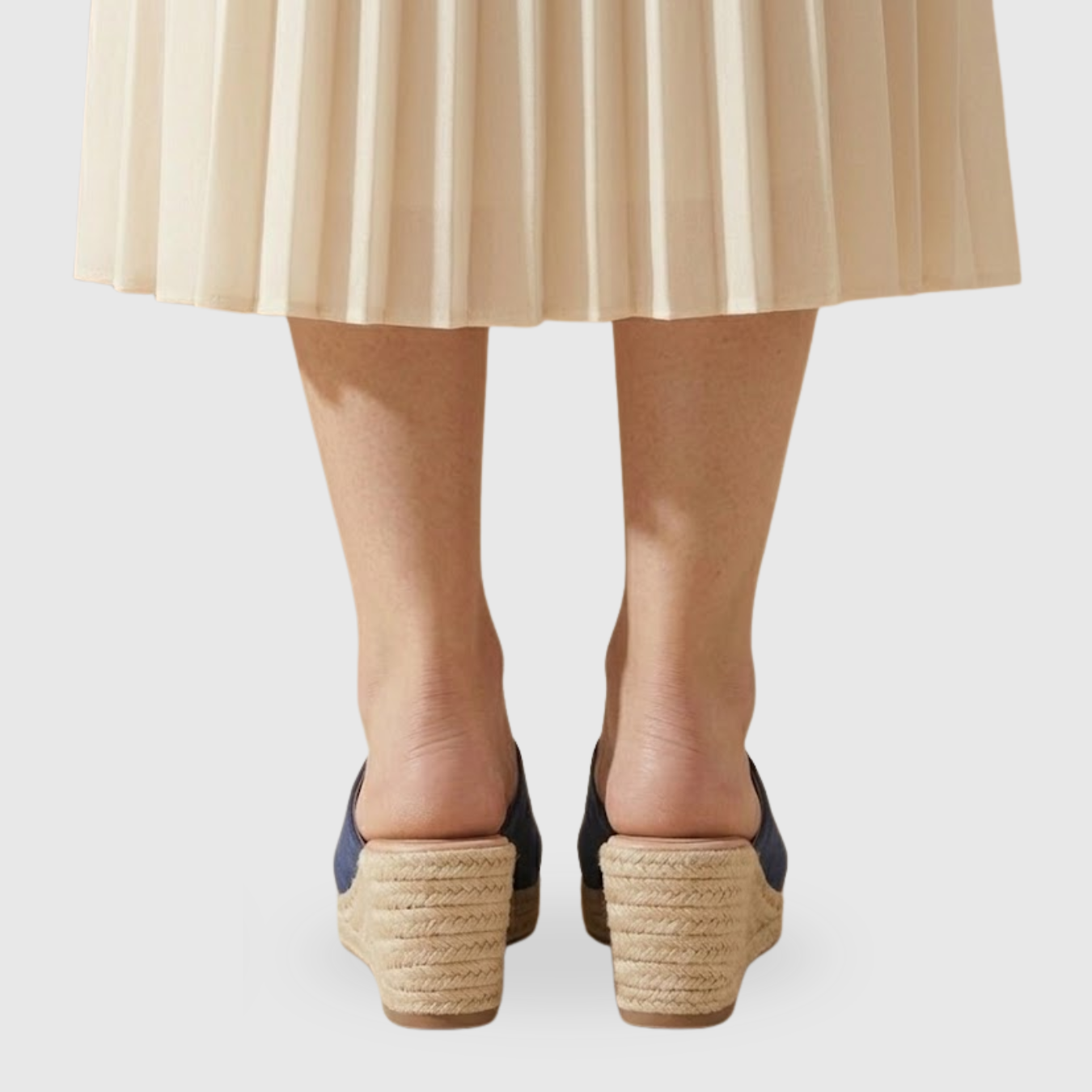 Mules compensées femme semelle corde style espadrille bout fermé