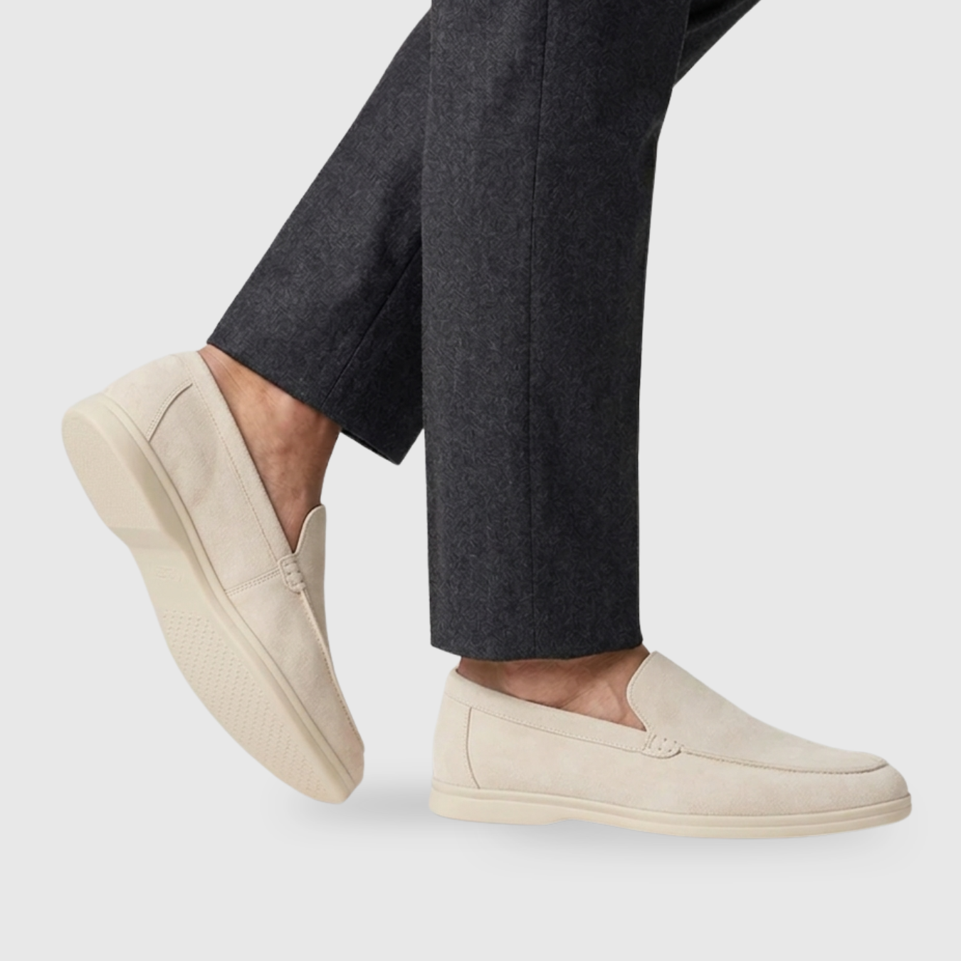 Mocassins homme daim à enfiler semelle souple style casual élégant