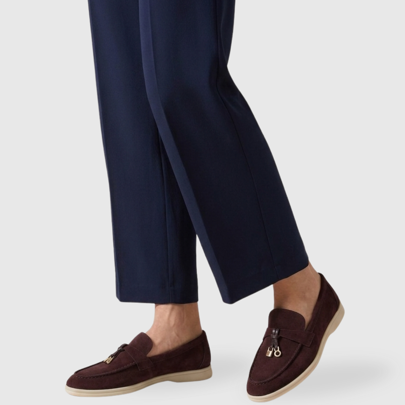 Mocassins femme en suédine à enfiler semelle plate