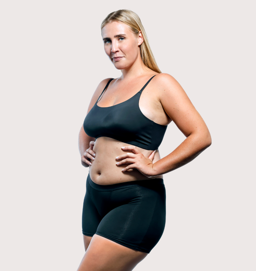 Shorty menstruel absorbant grande couverture lavable femme