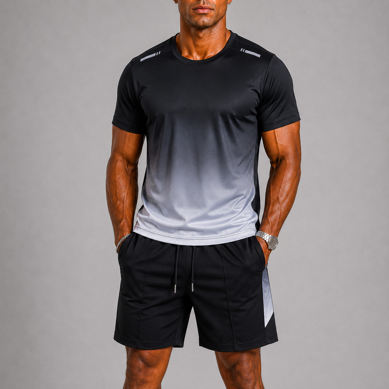 Ensemble Sport Homme T-Shirt Short Entraînement Été Respirant
