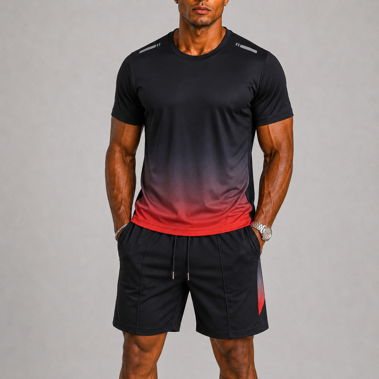 Ensemble Sport Homme T-Shirt Short Entraînement Été Respirant