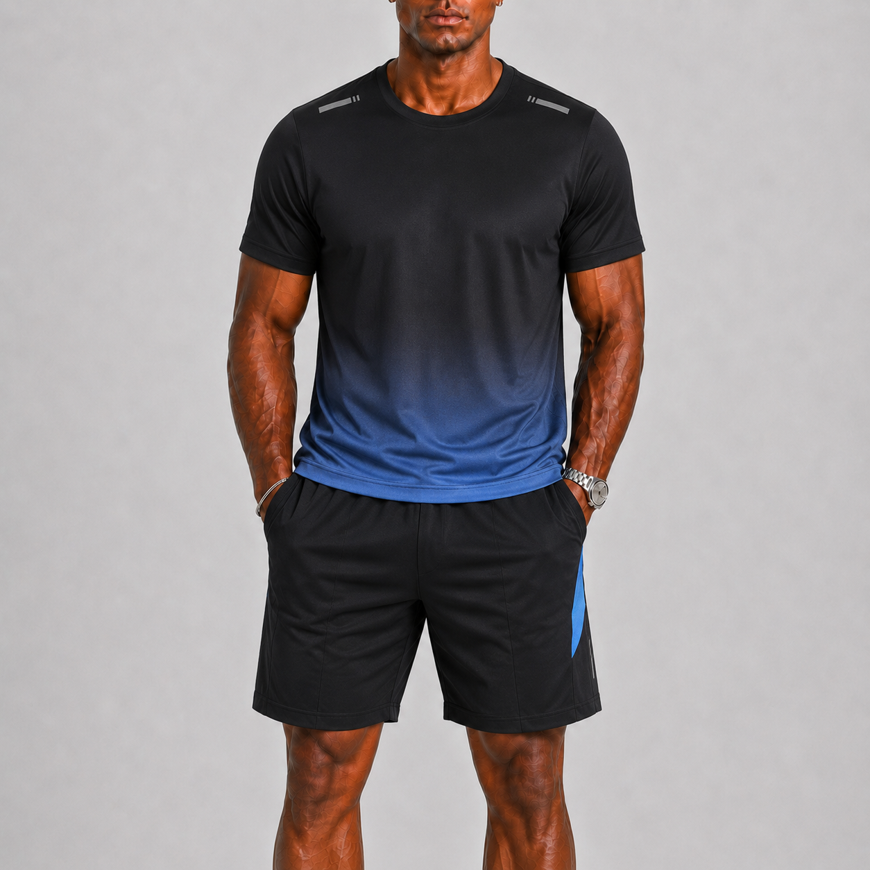 Ensemble Sport Homme T-Shirt Short Entraînement Été Respirant