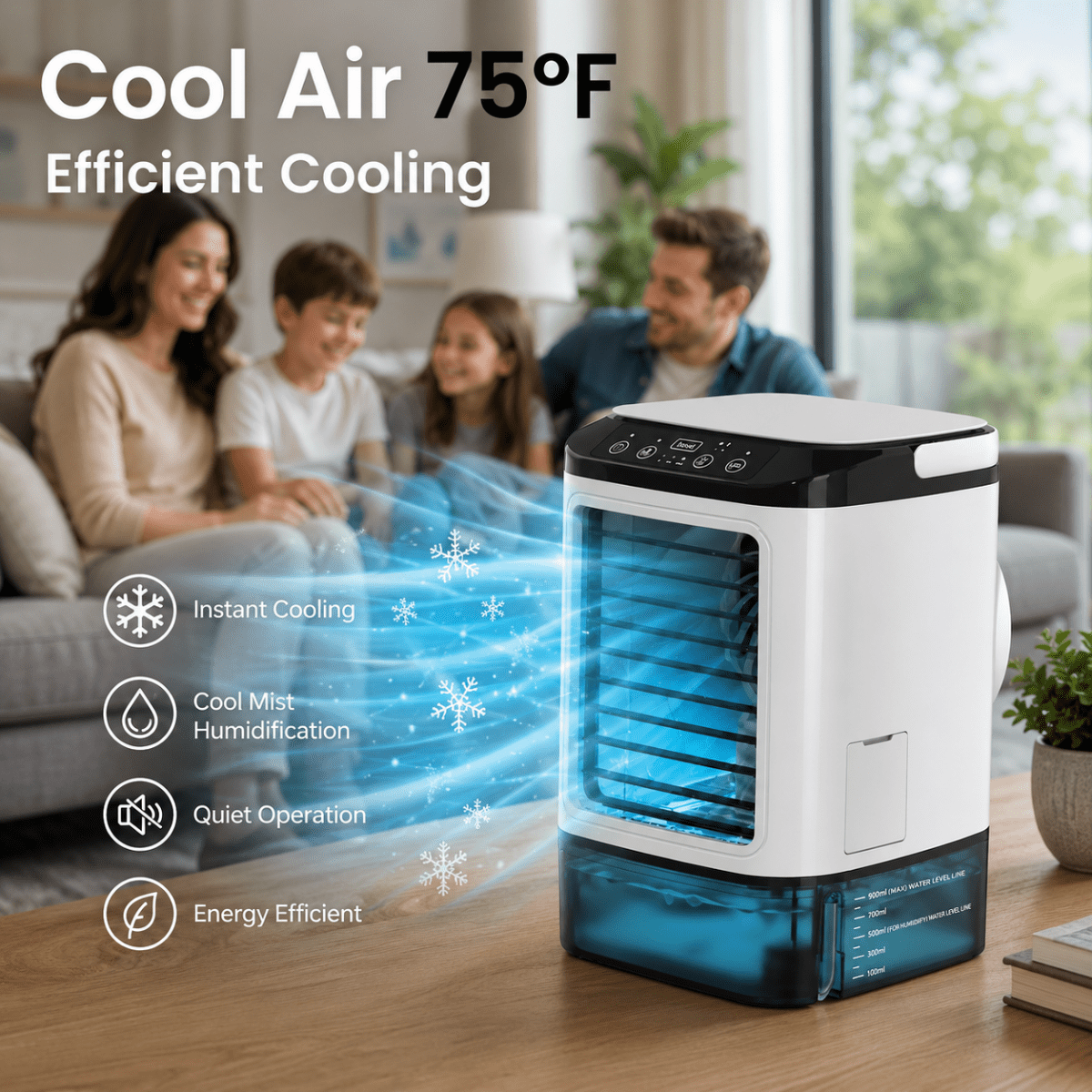 Ventilateur Brumisateur Portable USB – Rafraîchisseur d'Air avec Fonction Spray