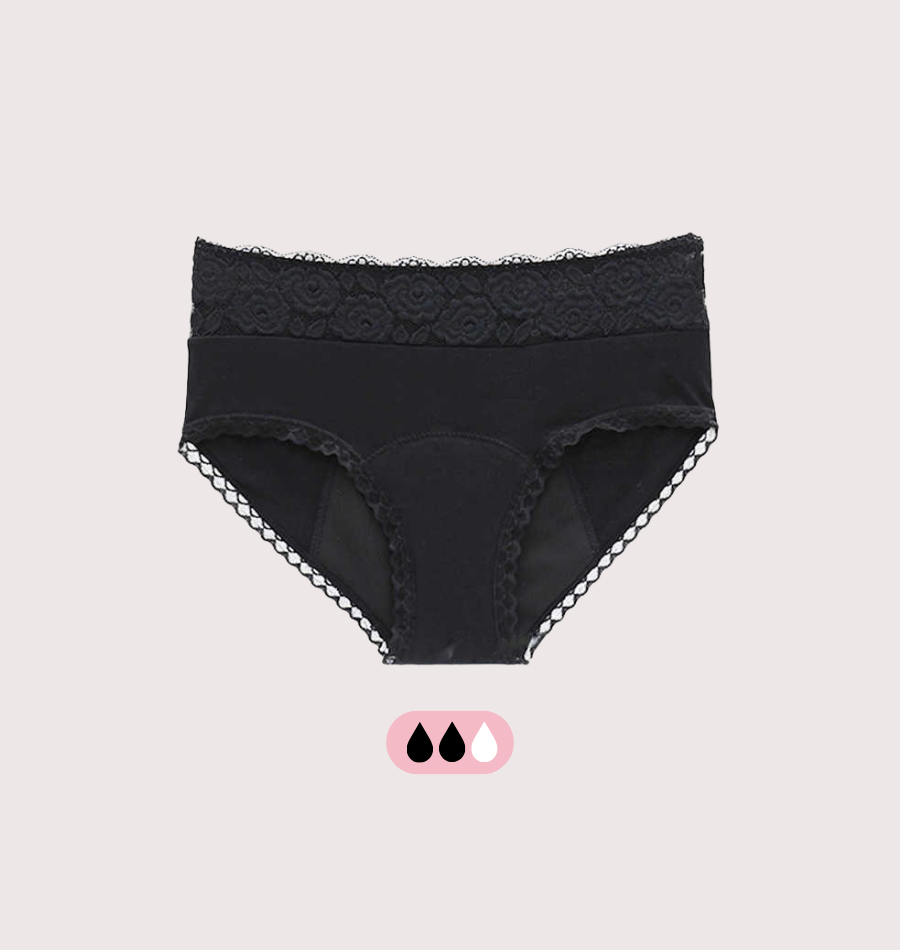 Hipster menstruelle dentelle florale absorbante lavable femme