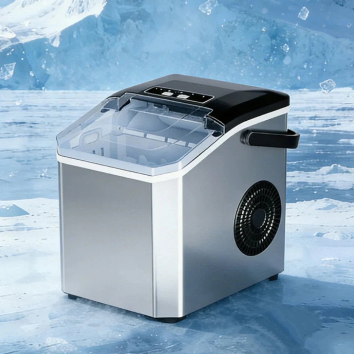 Machine à Glaçons Automatique Compacte – Glaçons Rapides avec Couvercle Transparent