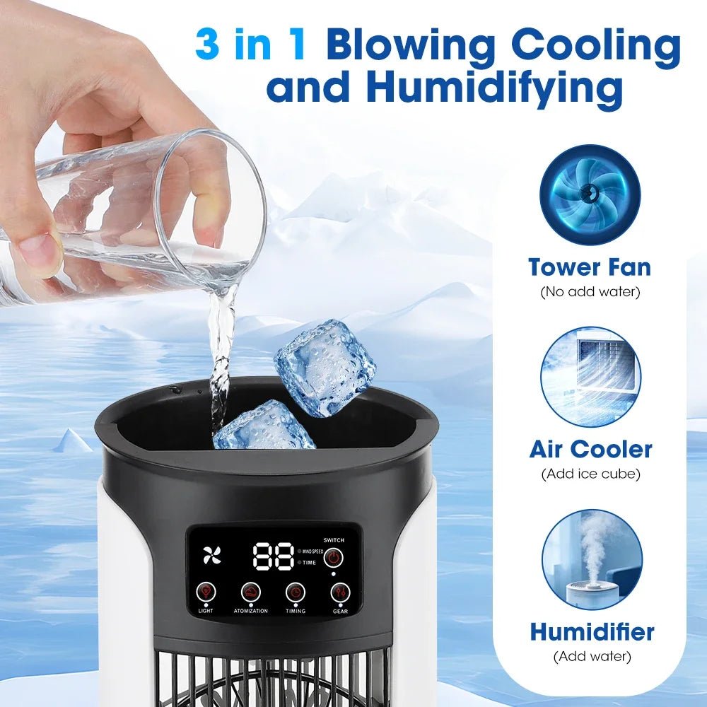 FreshWind Rafraîchisseur 3-en-1 avec Humidificateur et LED