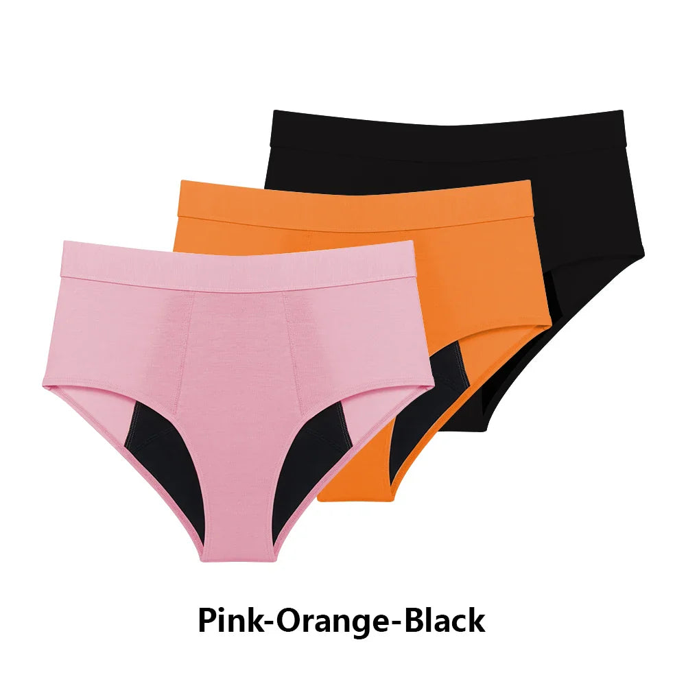 Culottes menstruelles flux abondant lot 3 pièces taille haute
