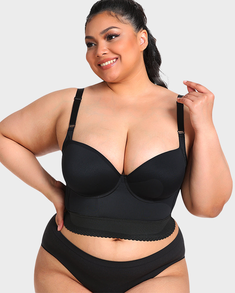 Soutien-gorge longline sculptant armatures push-up femme