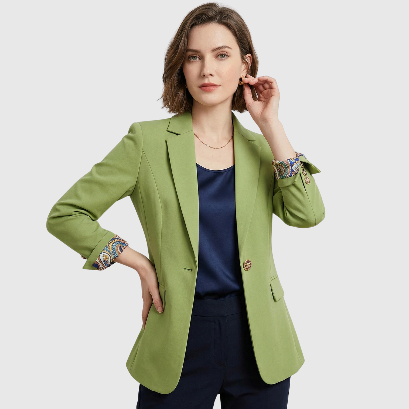 Blazer femme coupe structurée cintrée fermeture boutonnée veste tailleur