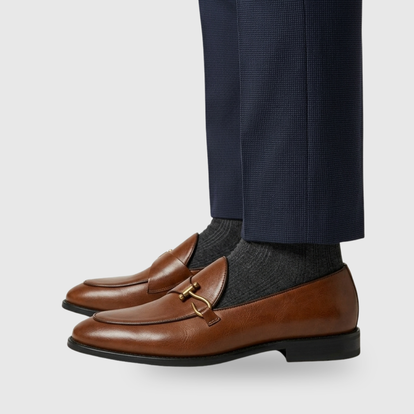 Mocassins homme cuir à enfiler avec boucle semelle plate style classique