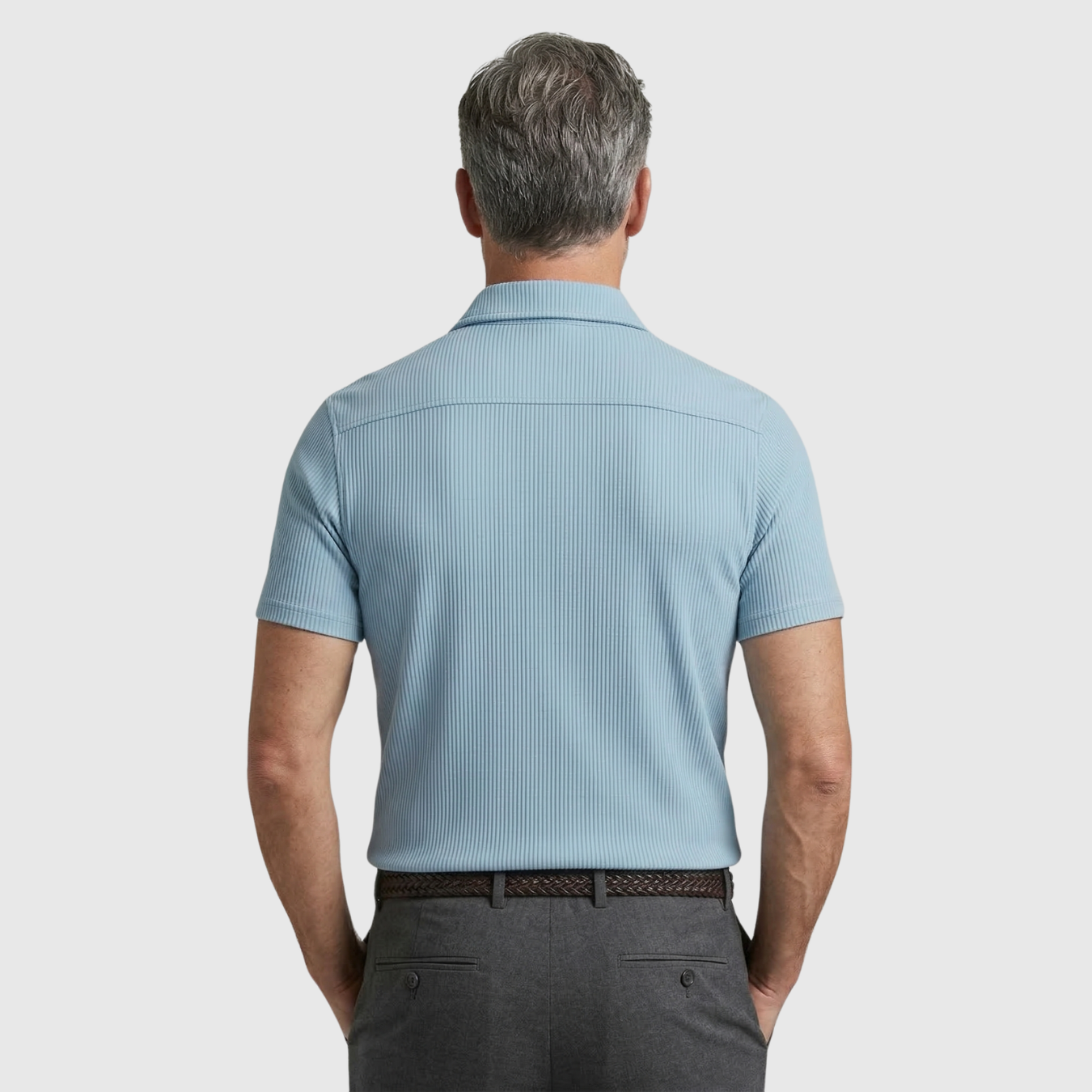 Chemise homme à rayures manches courtes col boutonné coupe décontractée été