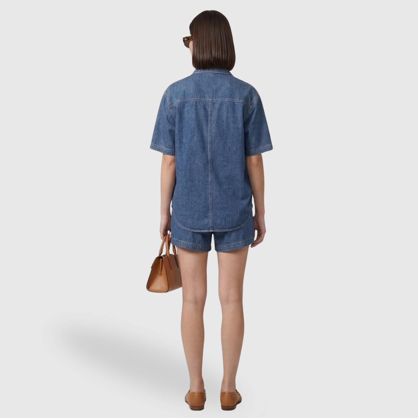 Ensemble femme denim 2 pièces veste et jean coupe droite taille haute