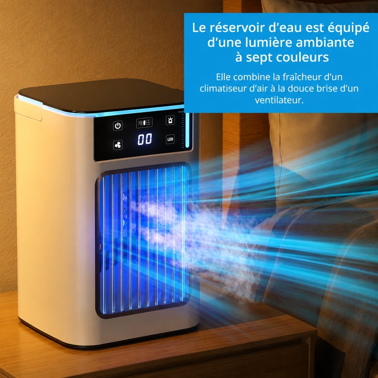 Rafraîchisseur d'Air USB Silencieux avec Brumisation – Ventilateur de Bureau Compact