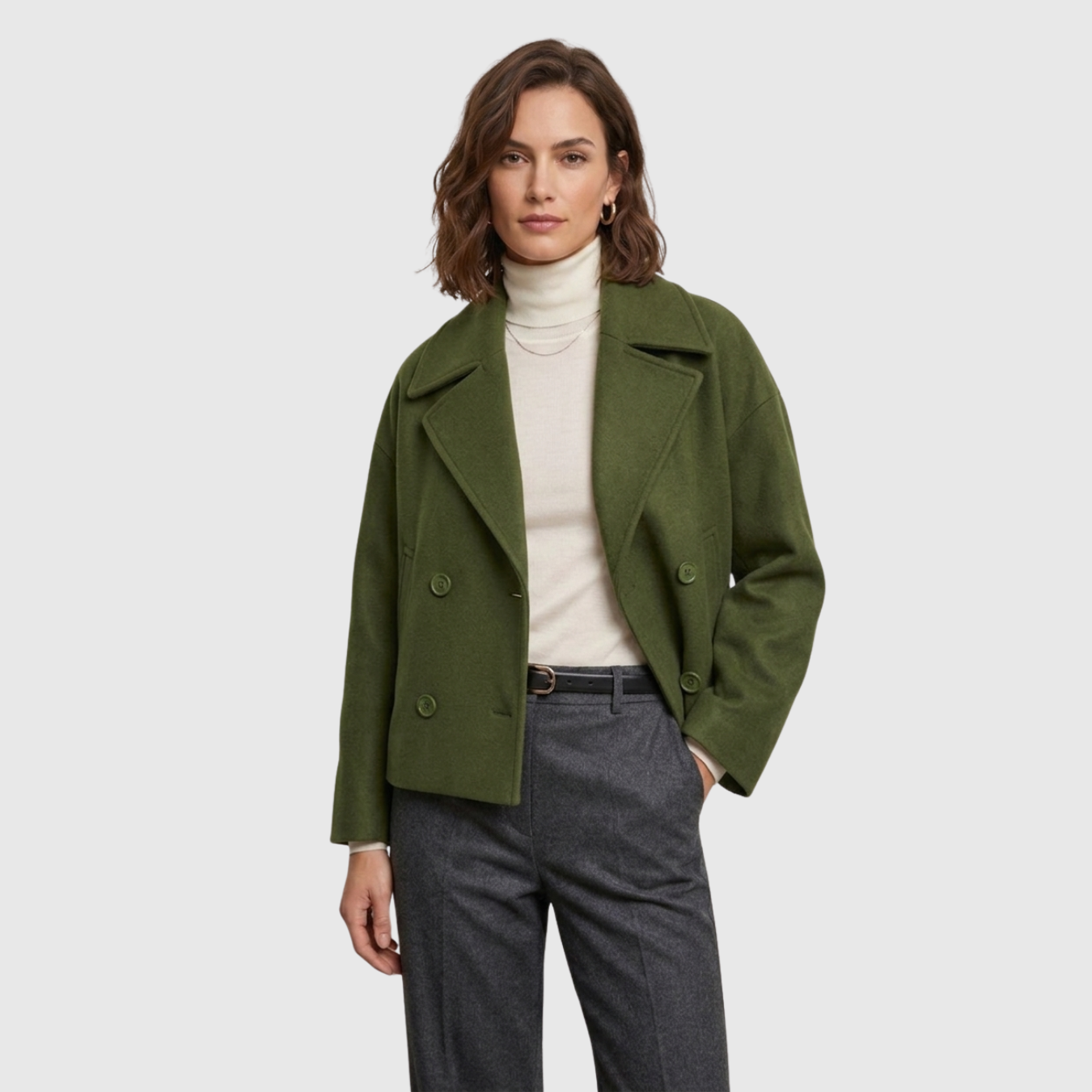 Veste femme courte double boutonnage style blazer col tailleur