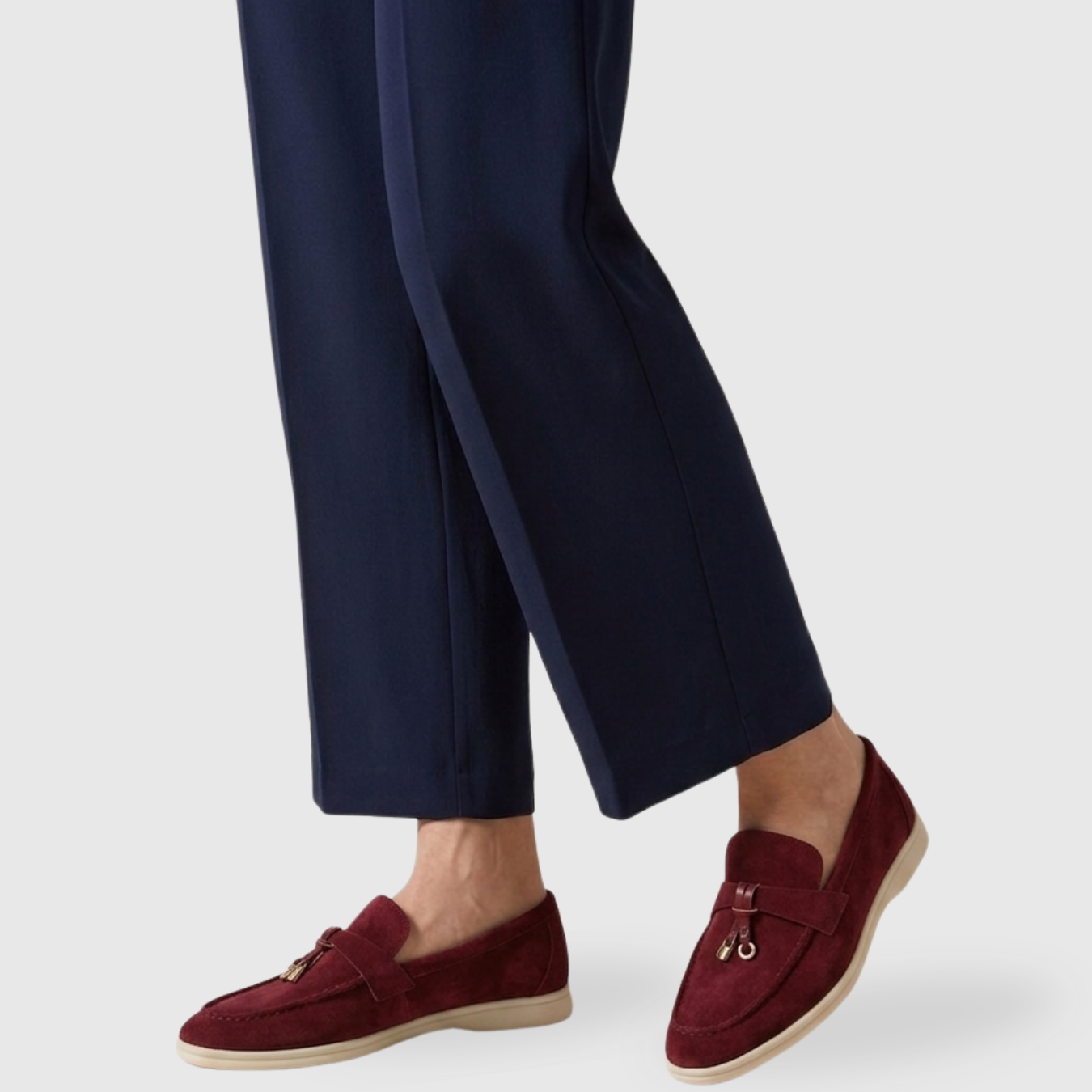 Mocassins femme en suédine à enfiler semelle plate