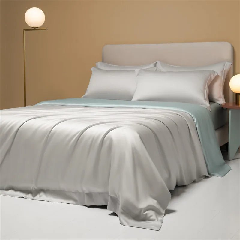 Housse de Couette Rafraîchissante en Fibre de Bambou – Parure de Lit Été (+ 2 Taies)