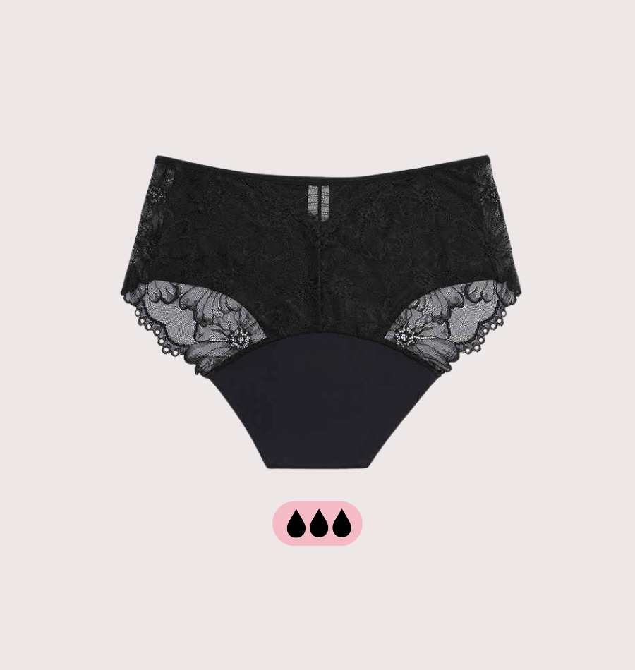 Culotte menstruelle imprimé floral absorbante élégante femme