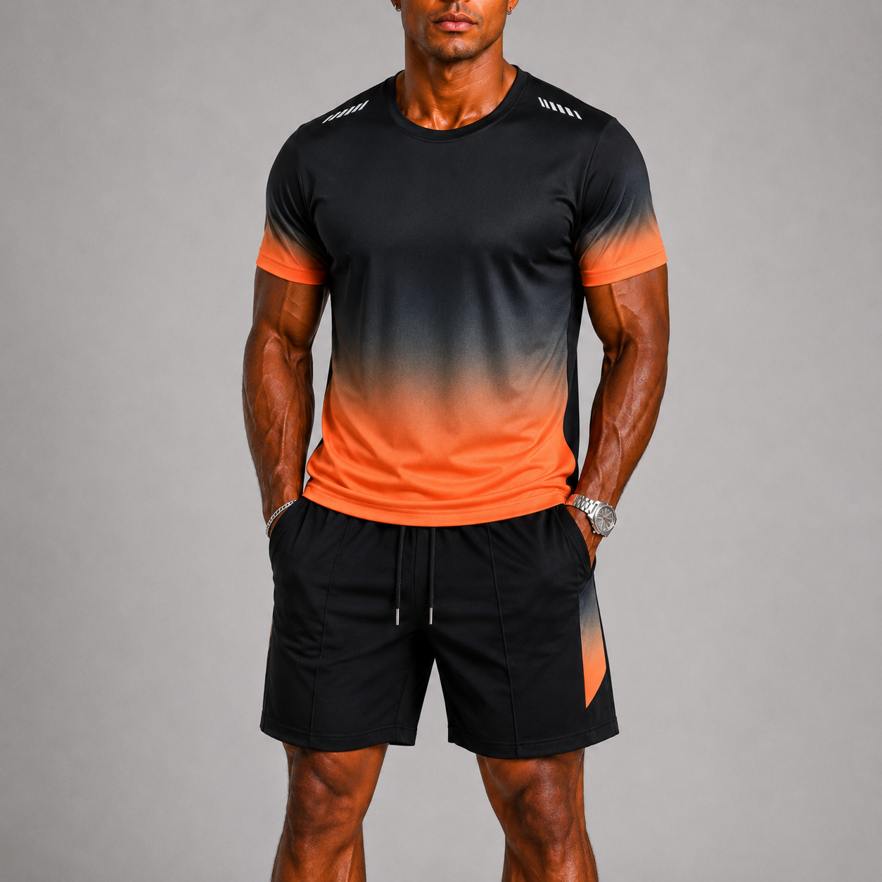 Ensemble Sport Homme T-Shirt Short Entraînement Été Respirant