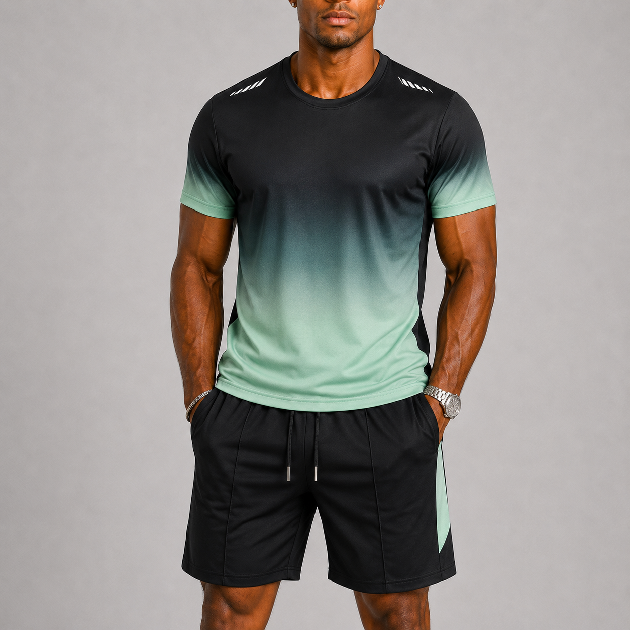 Ensemble Sport Homme T-Shirt Short Entraînement Été Respirant