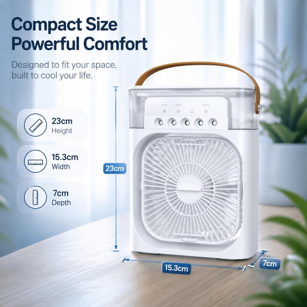 Ventilateur Rafraîchisseur USB – Humidificateur d'Air Portable Rechargeable