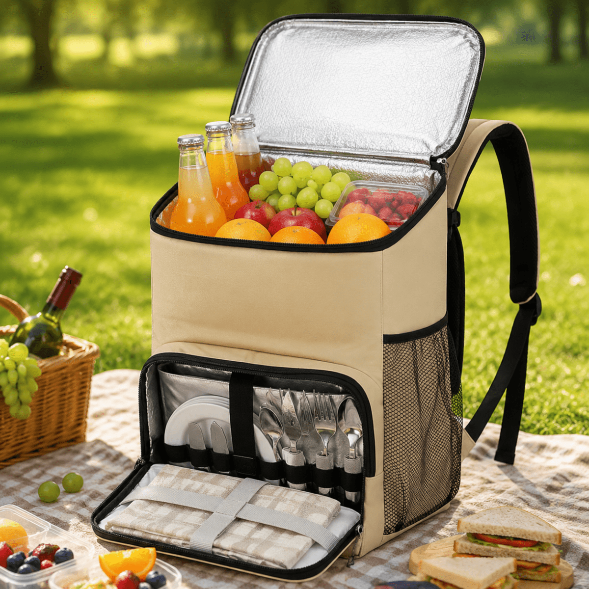 Sac à Dos Isotherme Étanche – Sac Réfrigérant Grande Capacité pour Camping & Pique-nique