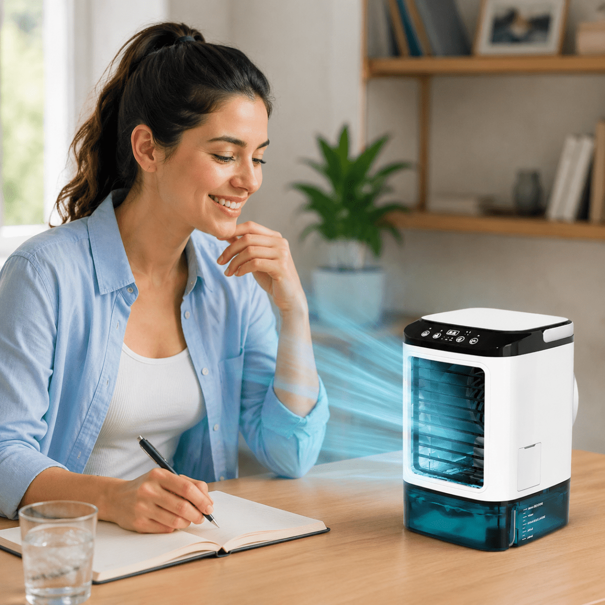 Ventilateur Brumisateur Portable USB – Humidificateur avec Veilleuse LED 3 Vitesses
