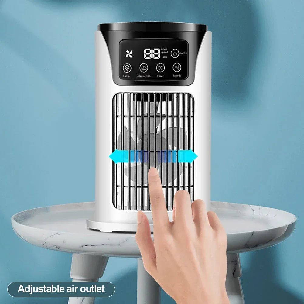 Rafraîchisseur d'Air Portable USB 6 Vitesses – Ventilateur Brumisateur & Humidificateur avec Minuterie