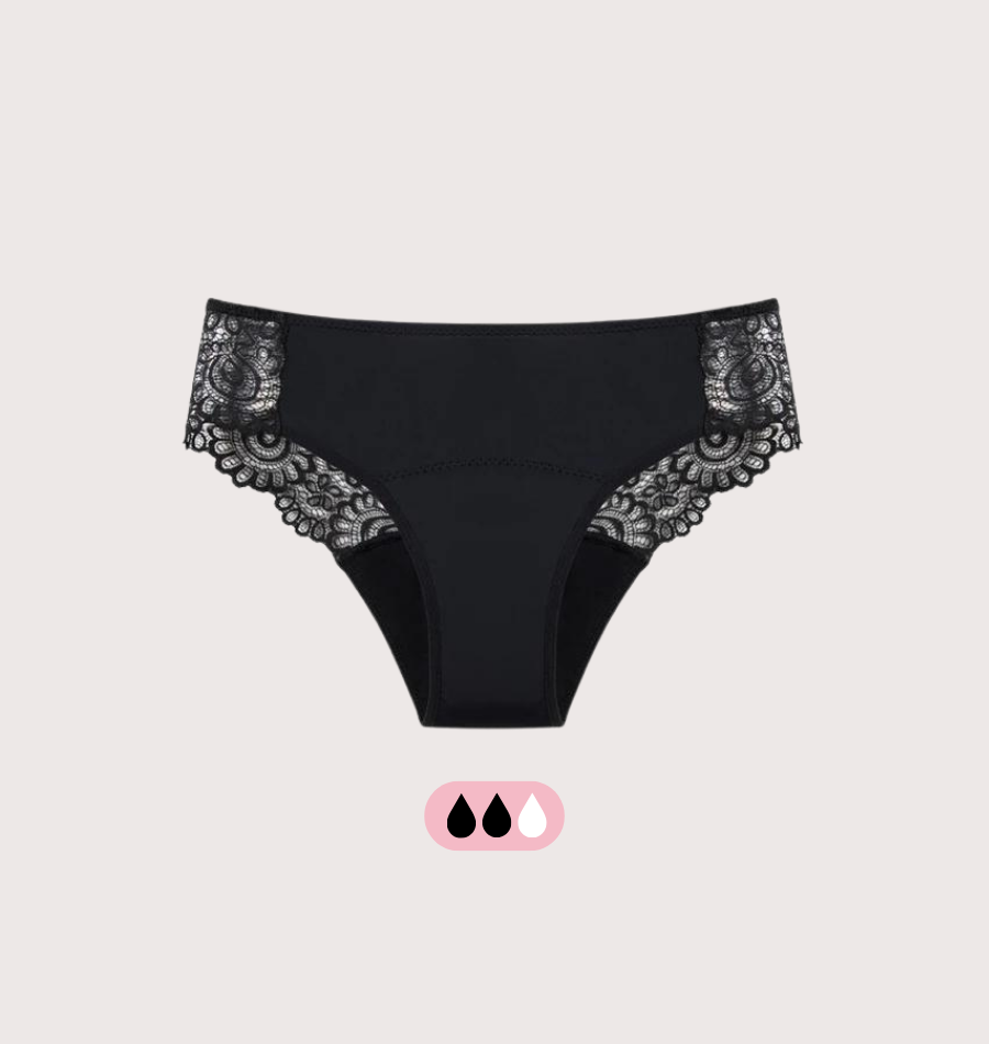 Culotte menstruelle hipster dentelle absorbante élégante femme