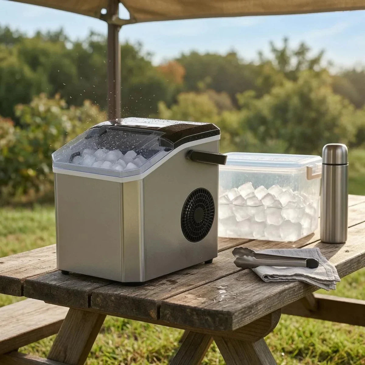 Machine à Glaçons Automatique Compacte – Glaçons Rapides avec Couvercle Transparent