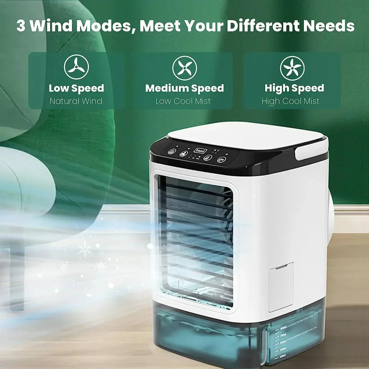 Ventilateur Brumisateur Portable USB – Humidificateur avec Veilleuse LED 3 Vitesses