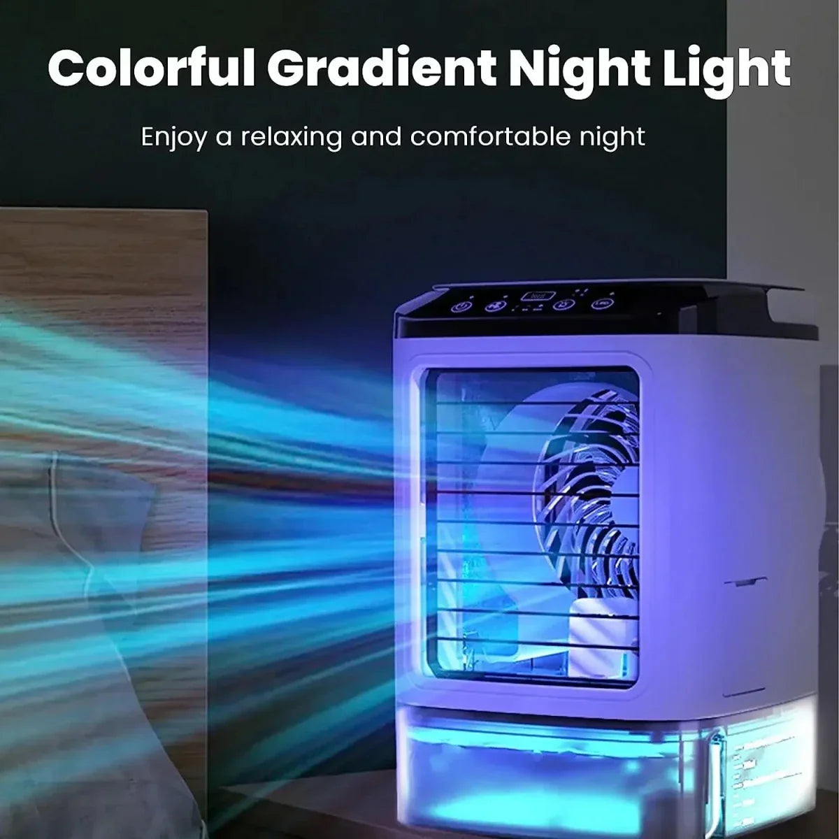 Ventilateur Brumisateur Portable USB – Humidificateur avec Veilleuse LED 3 Vitesses