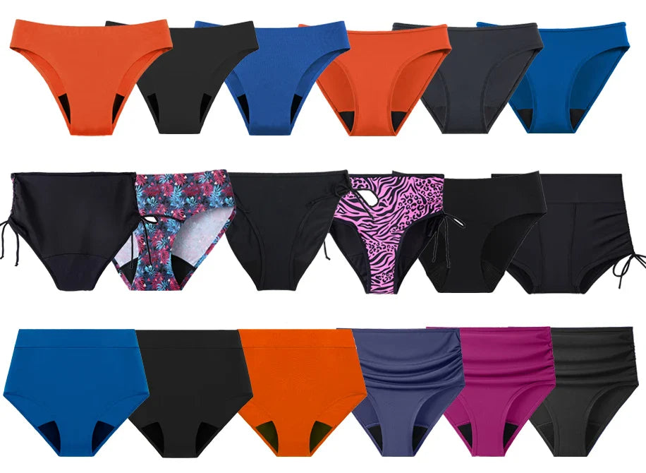 Maillot de bain période taille haute absorbant femme