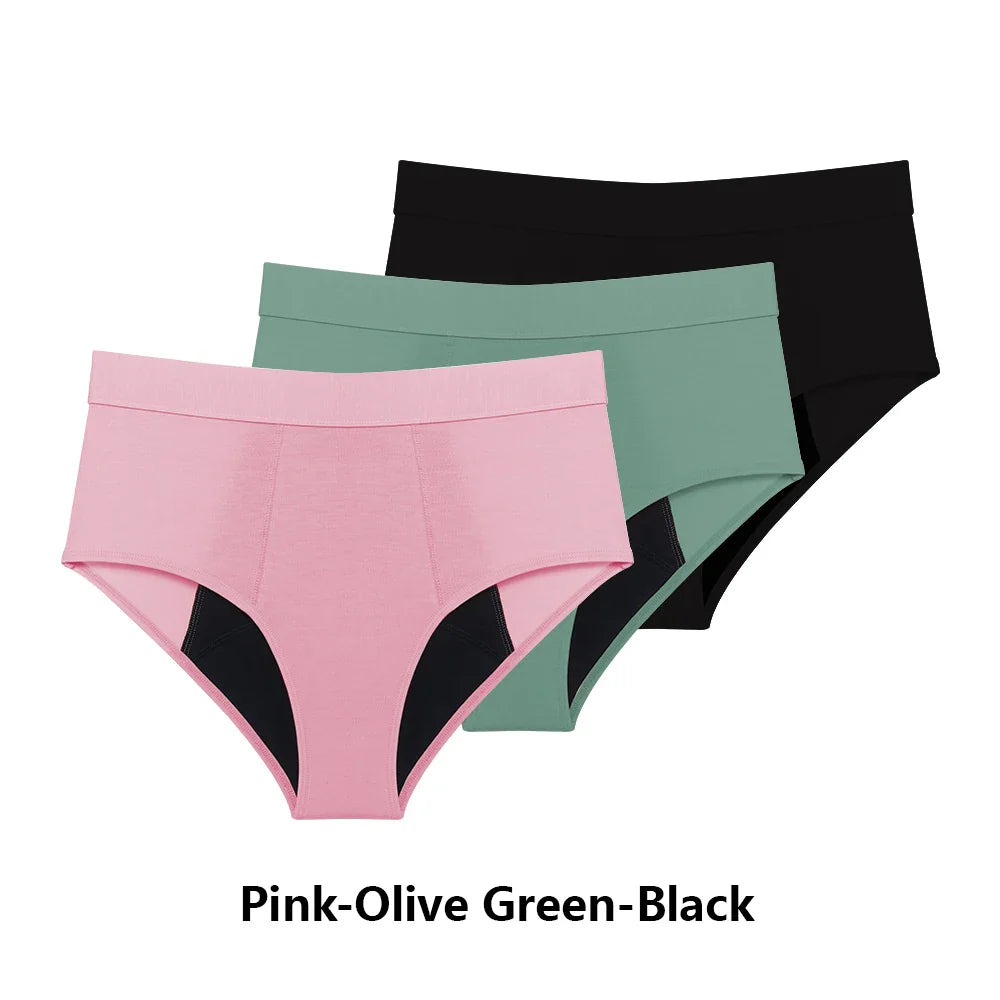 Culottes menstruelles flux abondant lot 3 pièces taille haute