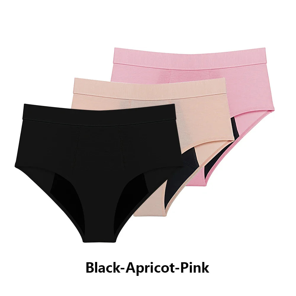 Culottes menstruelles flux abondant lot 3 pièces taille haute