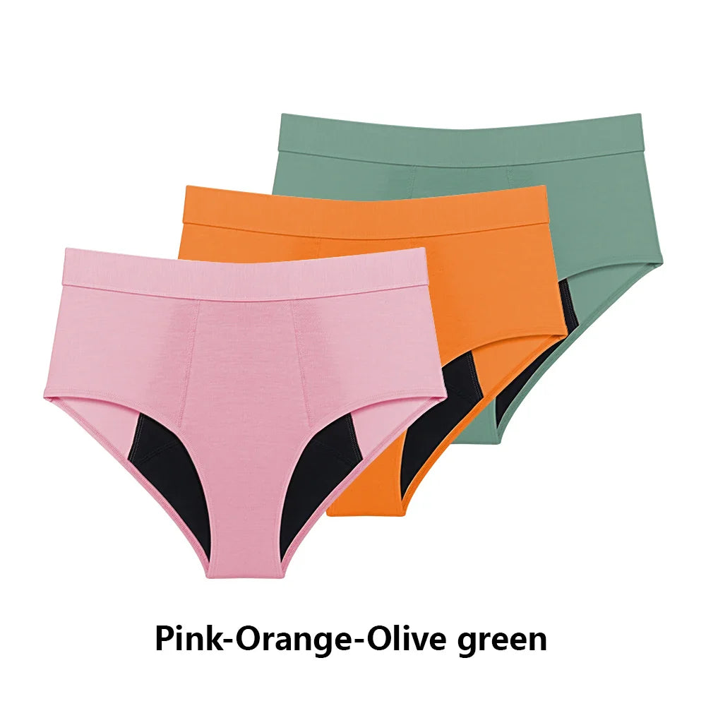 Culottes menstruelles flux abondant lot 3 pièces taille haute