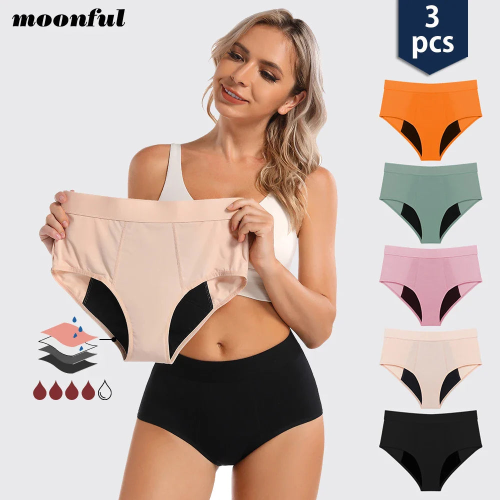 Culottes menstruelles flux abondant lot 3 pièces taille haute