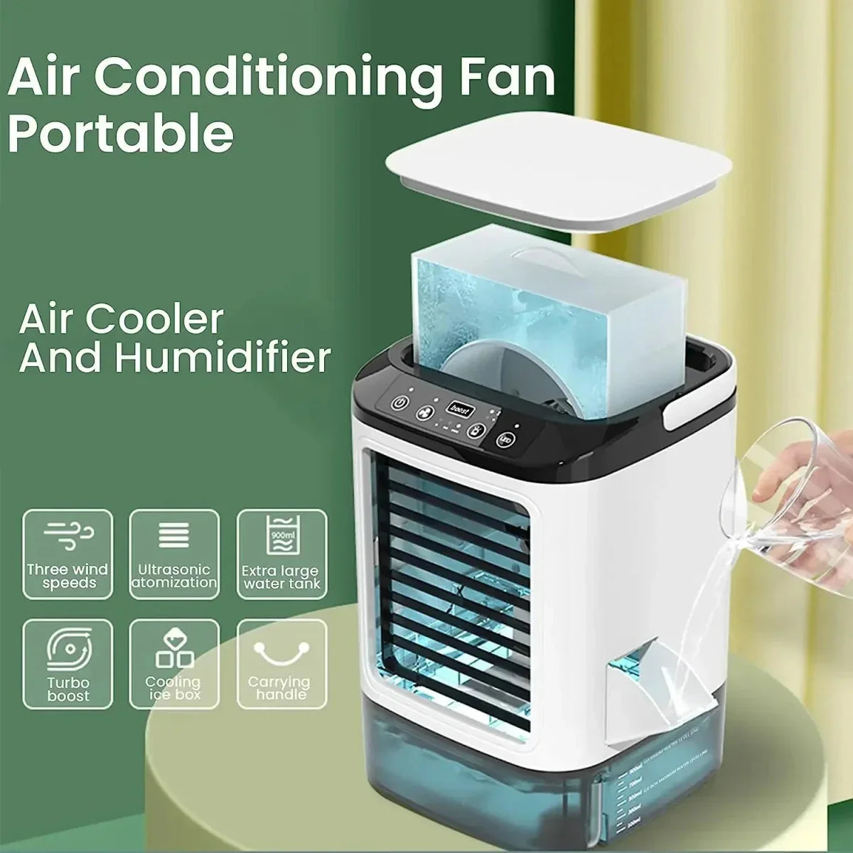 Ventilateur Brumisateur Portable USB – Rafraîchisseur d'Air avec Fonction Spray