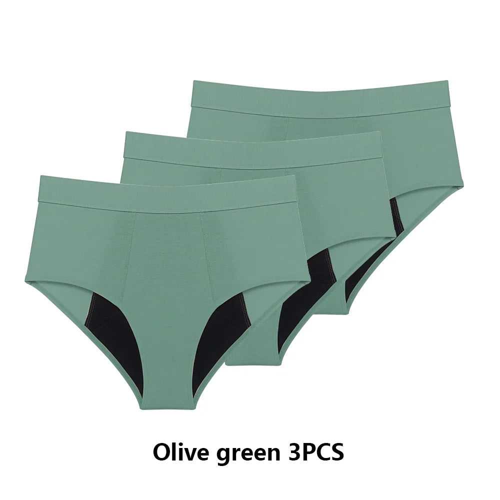 Culottes menstruelles flux abondant lot 3 pièces taille haute