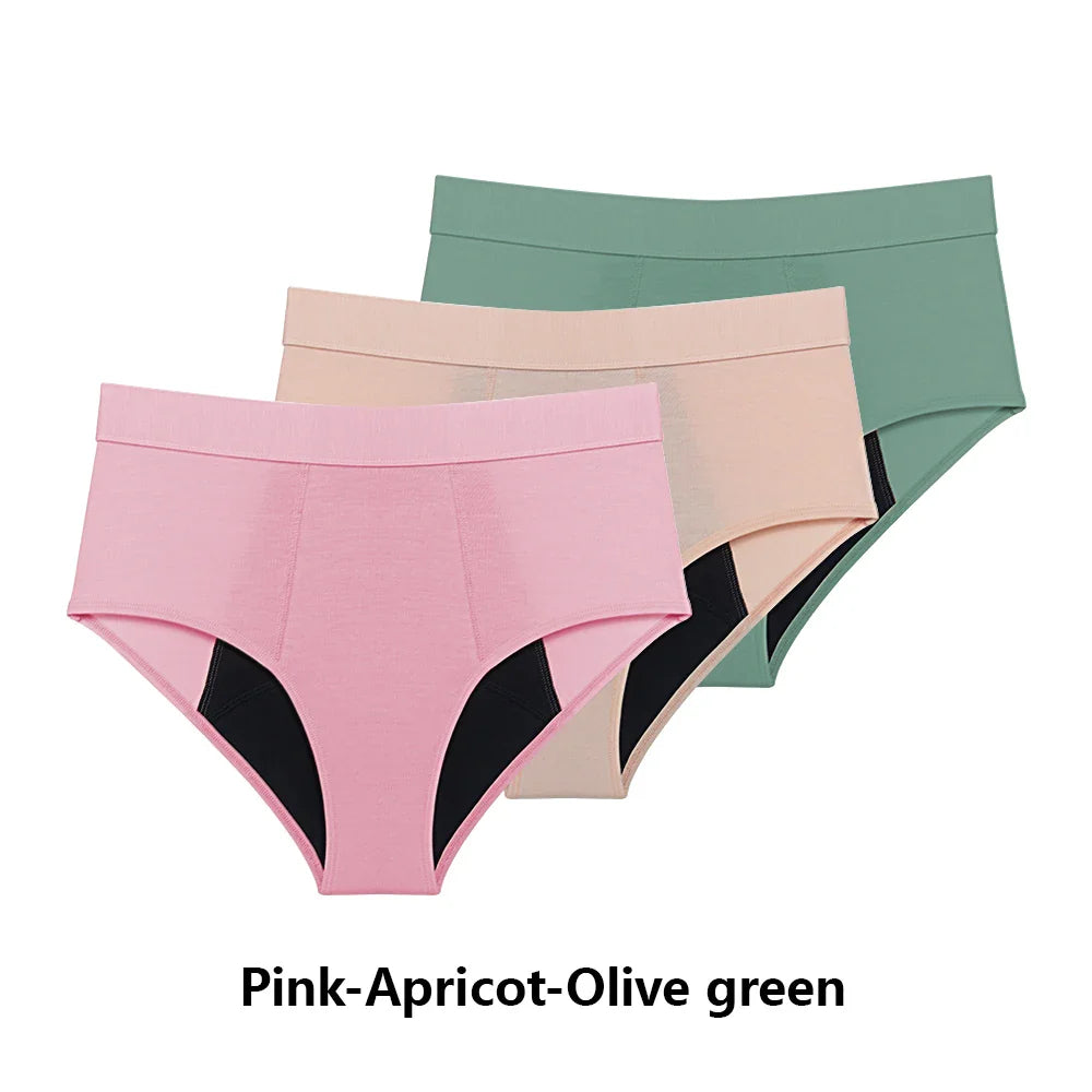 Culottes menstruelles flux abondant lot 3 pièces taille haute