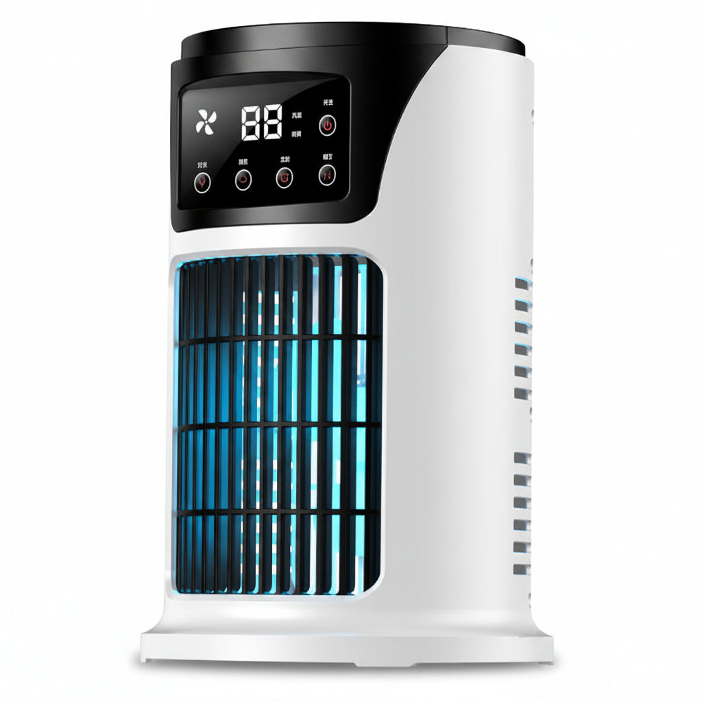 Rafraîchisseur d'Air Portable USB 6 Vitesses – Ventilateur Brumisateur & Humidificateur avec Minuterie