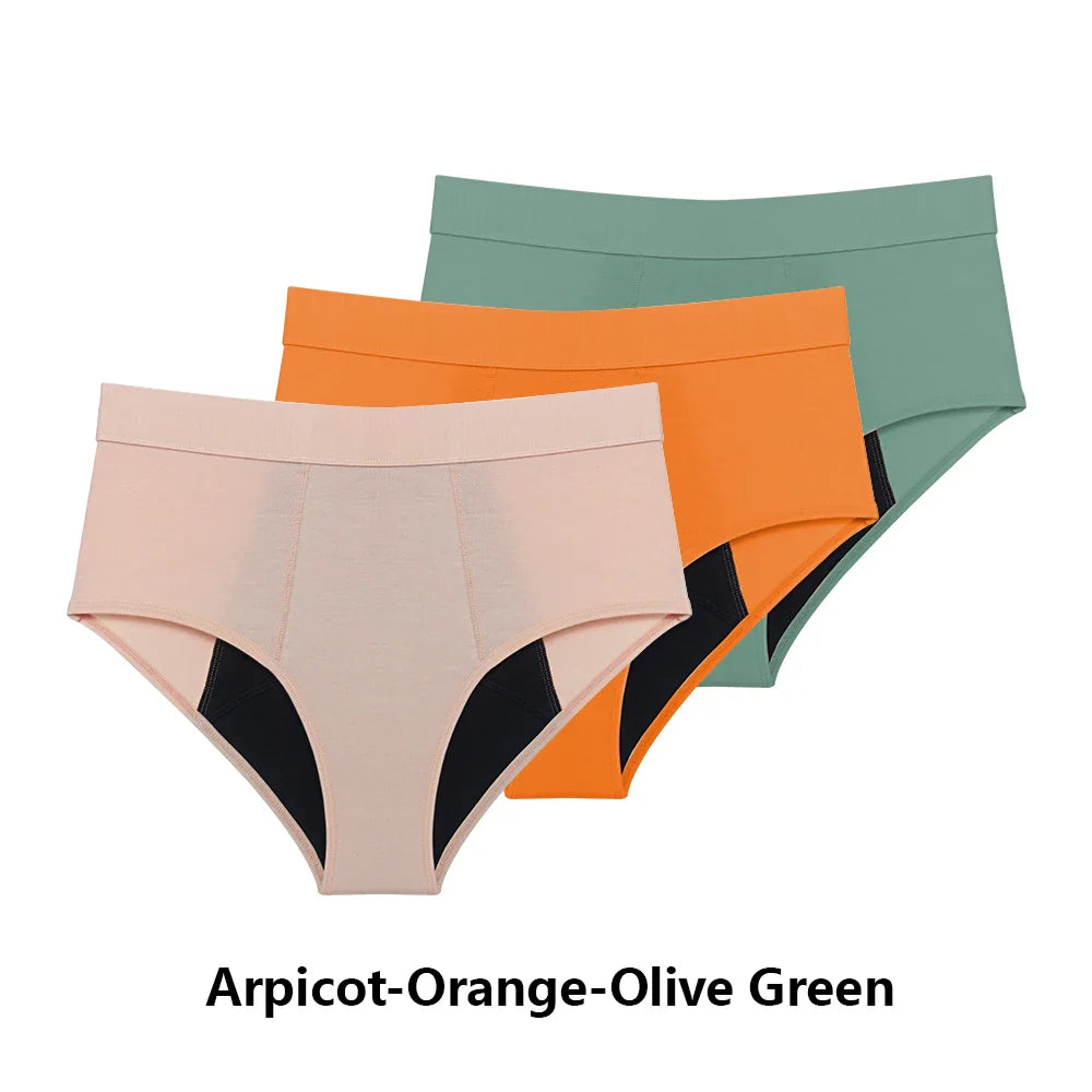 Culottes menstruelles flux abondant lot 3 pièces taille haute