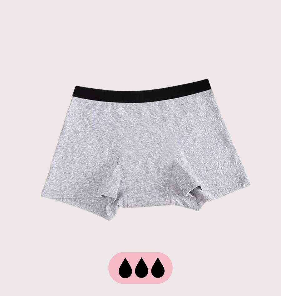 Shorty menstruel absorbant grande couverture lavable femme