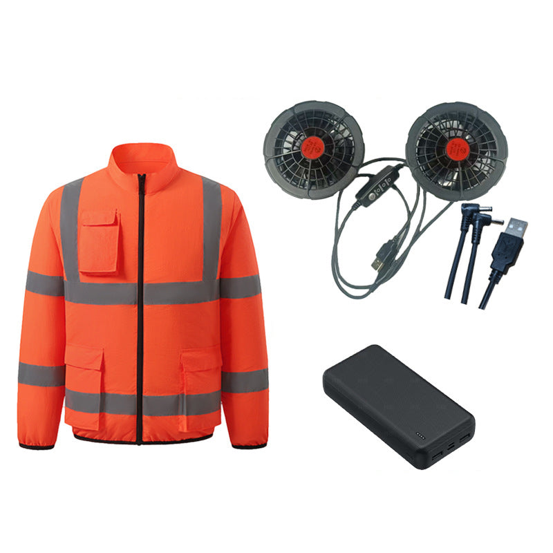Gilet Rafraîchissant avec Ventilateurs et Bandes Réfléchissantes