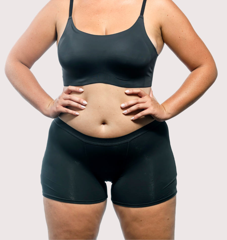 Shorty menstruel absorbant grande couverture lavable femme